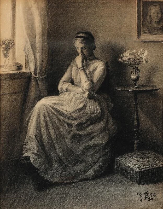 Kristian Zahrtmann - Ritratto della Sig.ra Bodil Z. seduta, 1888